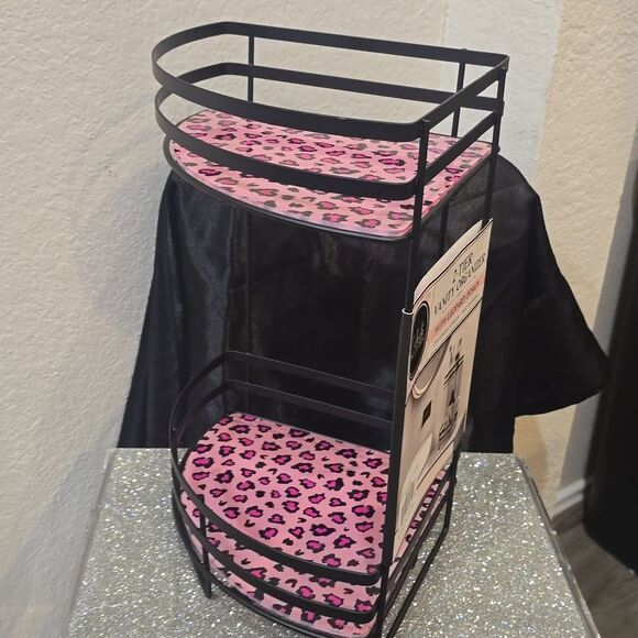 Celeste Collection Pink Leopord 2-Tier Vanity Organizer - Picture 4 of 8